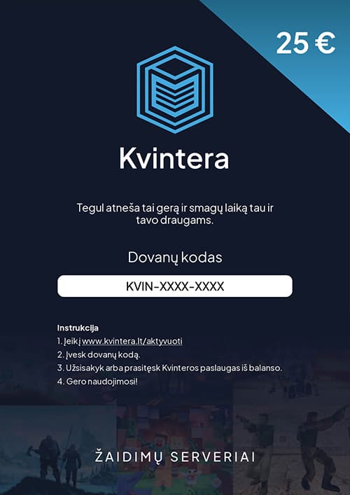 Dovanų kortelės pavyzdys