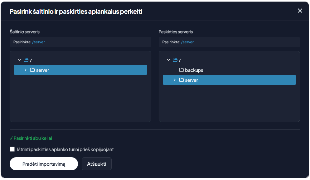 Serverio importuotojas